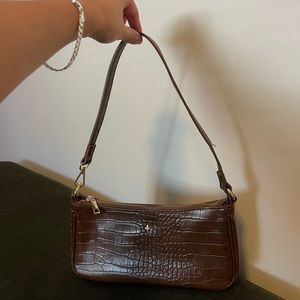 Peta + Jain Brown Croc Shoulder Bag